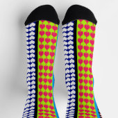 Stripes Hearts Diamonds Boho Mischdesign Socken (Oben)