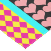 Stripes Hearts Diamonds Boho Mischdesign Tischdecke (Schrägansicht)
