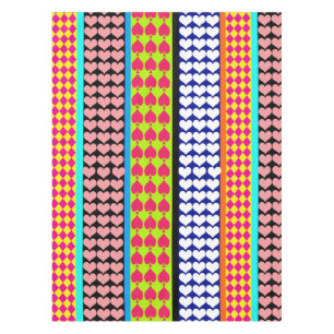 Stripes Hearts Diamonds Boho Mischdesign Tischdecke