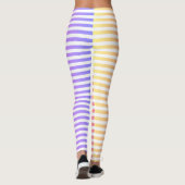 Stripes Horizontal Pink Peach White Classic Leggings (Rückseite)