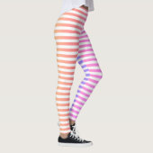 Stripes Horizontal Pink Peach White Classic Leggings (Rechts)