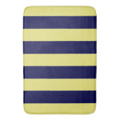 Stripes in Navy Blue and Yellow Badematte (Vorderseite Vertikal)