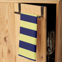 Stripes in Navy Blue and Yellow Geschirrtuch