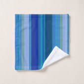 Stripes in Shades of Blue Badhandtuch Set (Waschlappen)