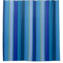  Stripes in Shades of Blue Duschvorhang