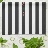 STRIPES justierbares Schwarzes mit Namen Geschirrtuch (Gefaltet)