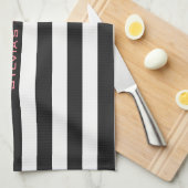 STRIPES justierbares Schwarzes mit Namen Geschirrtuch (Viertel Falte)