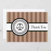 Stripes Legal Scales Dankeschön Card (braun) Dankeskarte (Vorne/Hinten)