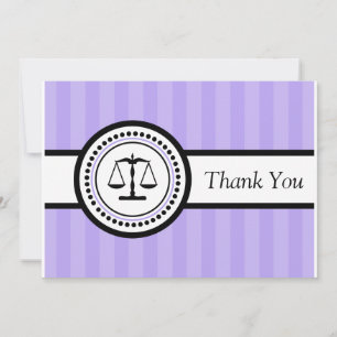 Stripes Legal Scales Dankeschön Card (Violet) Dankeskarte