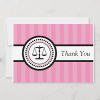 Stripes Legal Scales Dankeschön Karte (Pink)