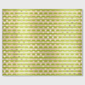 Stripes Lines Hört Champaigne Gold Lime Green Geschenkpapier (Flach)