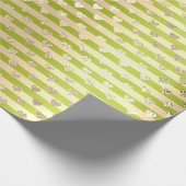 Stripes Lines Hört Champaigne Gold Lime Green Geschenkpapier (Ecke)