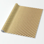 Stripes Lines Kraft Gold Natürliche Elegant Minima Geschenkpapier (Ungerollt)