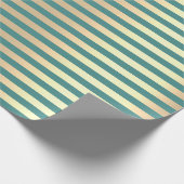 Stripes Lines Minimal Champaigne Aquamarines Wasse Geschenkpapier (Ecke)