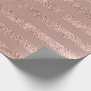 Stripes Lines Rose Gold Blush Minimal Metallwäsche Geschenkpapier