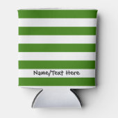 STRIPES mit Name einstellbar Grün Dosenkühler (Vorderseite)