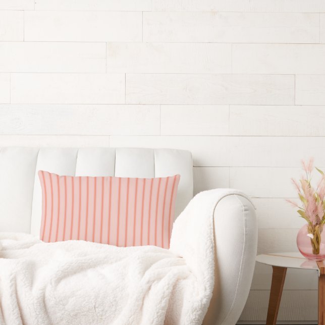 Stripes Modern Coral Peach Minimalist Elegance Lendenkissen (Liege)