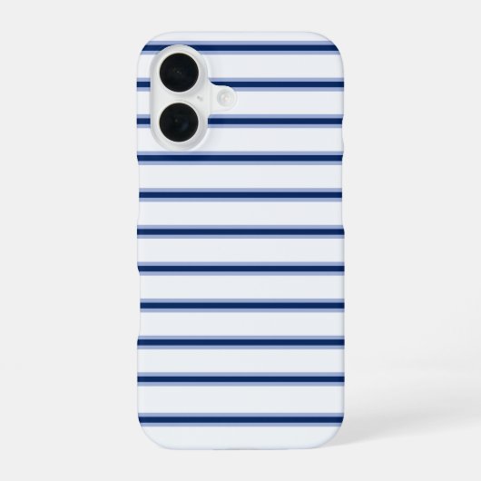 Stripes Modern Indigo Minimalist Elegance iPhone 16 Hülle (Rückseite)