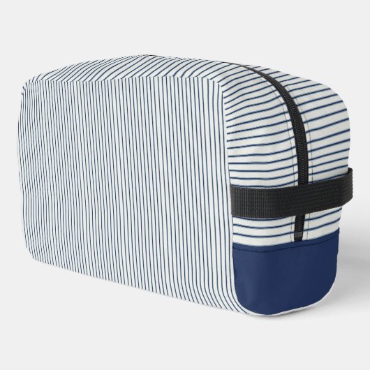 Stripes Modern Indigo Minimalist Elegance Waschbeutel (Linke Seite)