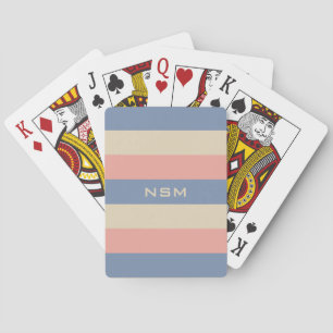 Stripes Muster Benutzerdefinierte Monogramm-Spielk Spielkarten