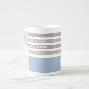 Stripes Muster benutzerdefinierte Monogramm-Tasse Porzellantasse