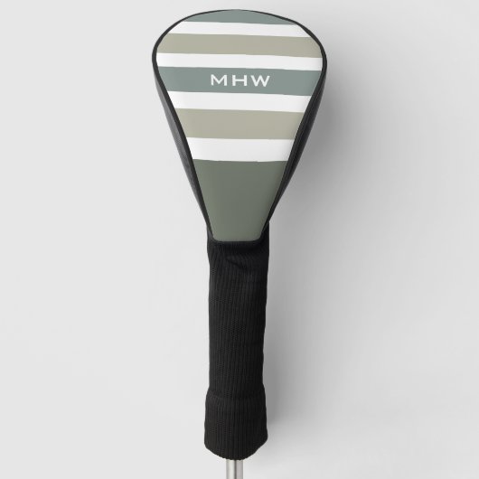 Stripes Muster Benutzerdefinierte Monogramm-Treibe Golf Headcover (Vorderseite)