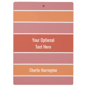 Stripes-Muster-individuelle Name-Zwischenablage Klemmbrett (Rückseite)