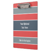 Stripes-Muster-individuelle Name-Zwischenablage Klemmbrett (Links)