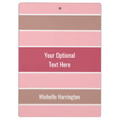 Stripes-Muster-individuelle Name-Zwischenablage Klemmbrett (Rückseite)