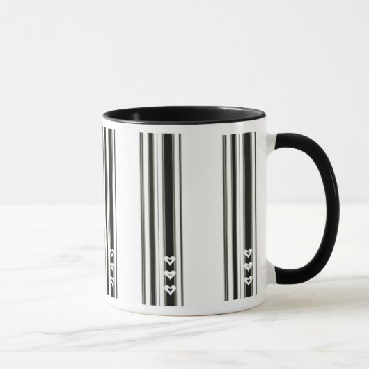 Stripes n-Herz-schwarze Tasse (Rechts)