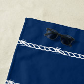 Stripes Navy Blue White Strandtuch (Beispiel)