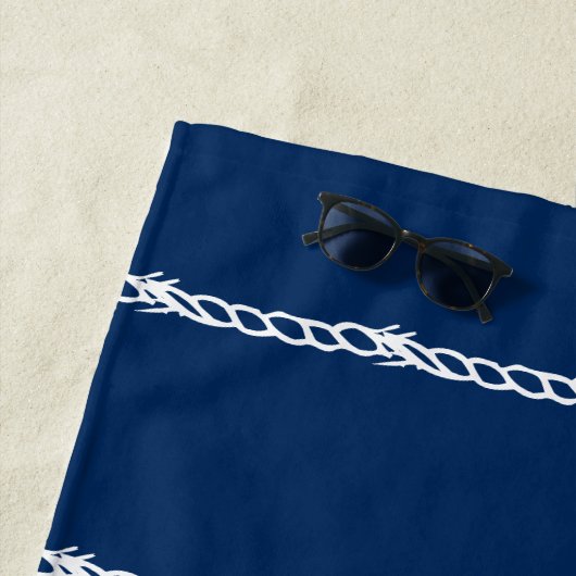 Stripes Navy Blue White Strandtuch (Beispiel)