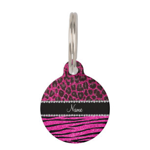 Stripes Neonzebra heißes Rosa des individuellen Haustiermarke