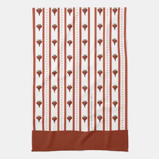 Stripes of Hearts Geschirrtuch (Vertikal)