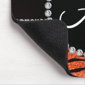 Stripes orange Neonzebra Glitter des Monogramms Mousepad (Ecke)
