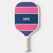 Stripes Pattern custom monogram Pickleball Schläger (Vorderseite)