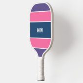 Stripes Pattern custom monogram Pickleball Schläger (Links)
