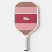 Stripes Pattern custom monogram Pickleball Schläger (Rückseite)