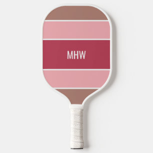 Stripes Pattern custom monogram Pickleball Schläger