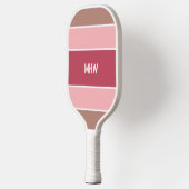 Stripes Pattern custom monogram Pickleball Schläger (Links)