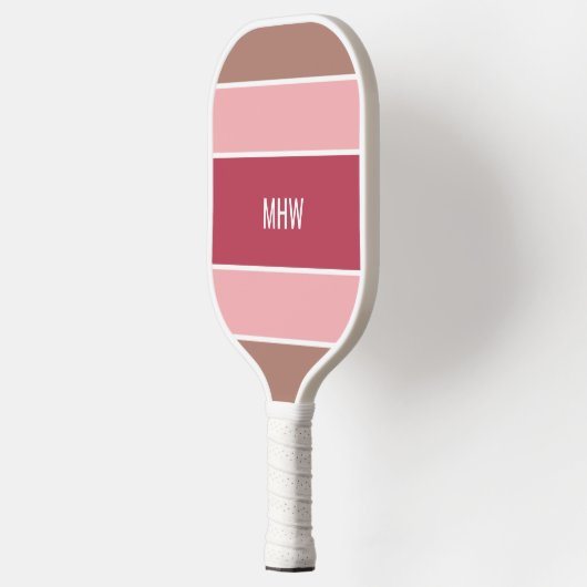 Stripes Pattern custom monogram Pickleball Schläger (Links)