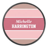 Stripes Pattern individuelle Name Hockey Puck (Vorderseite)
