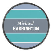 Stripes Pattern individuelle Name Hockey Puck (Vorderseite)