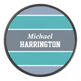 Stripes Pattern individuelle Name Hockey Puck