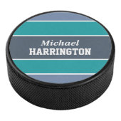 Stripes Pattern individuelle Name Hockey Puck (3/4)