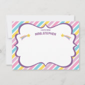 Stripes Personalisiert Teacher Stationierung Hinwe Dankeskarte (Vorderseite)