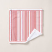 Stripes Pink Blush & White  Bath Towel Set (Waschlappen)