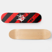 Stripes Punk/Anarchist cracked symbol Skateboard (Horizontal)