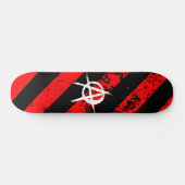 Stripes Punk/Anarchist cracked symbol Skateboard (Horizontal)