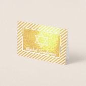Stripes Real Gold Foil Foto Bat Mitzvah Vielen Dan Folienkarte (Vorderseite)